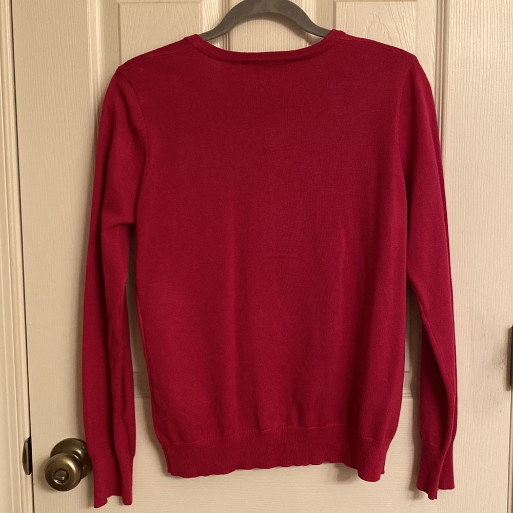 Anna Rose Pink Long Sleeve Lightwt Classic Cardigan Rayon-blend Sweater Medium - Picture 2 of 7